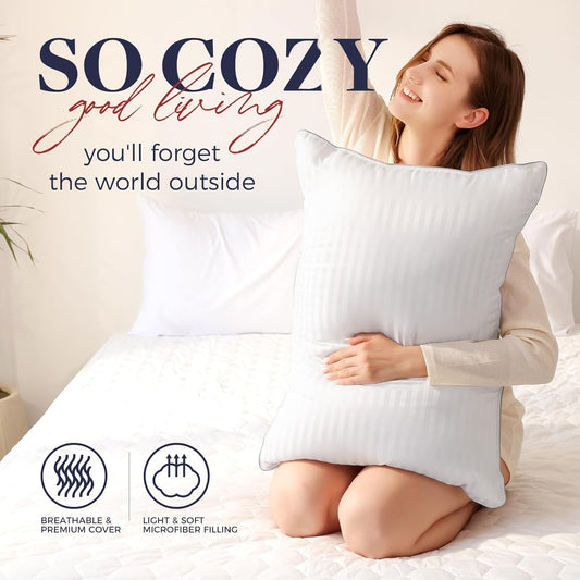 King Size Bed Pillow - 2 Pack Hotel Collection Super Soft down Alternative Pillow for Sleeping, 20X36 Inches