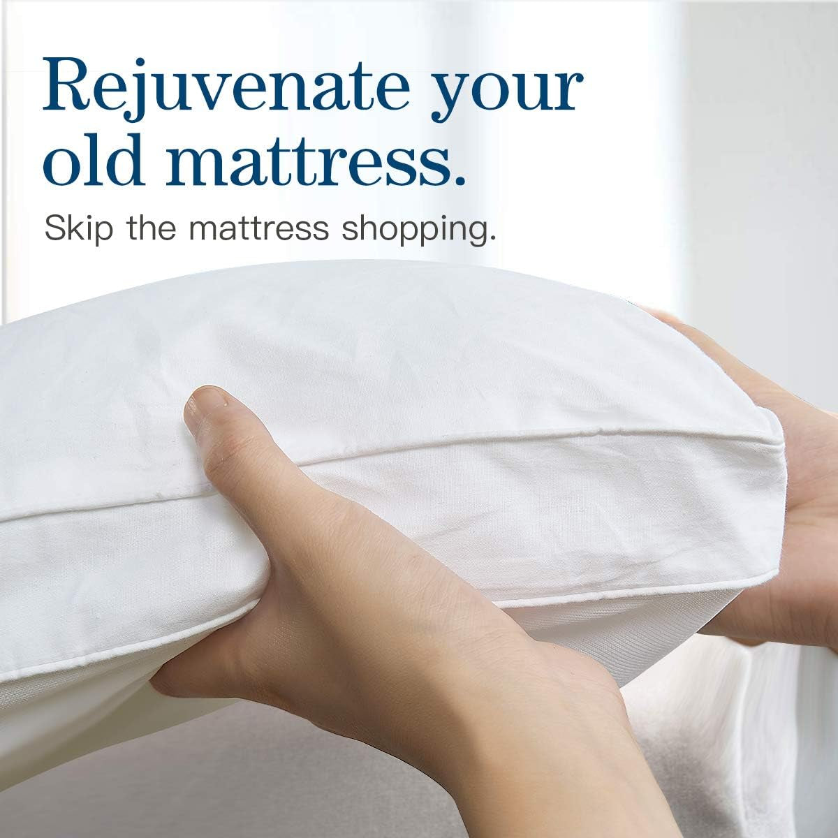 King Mattress Topper, Extra Thick Pillowtop, Cooling Plush Mattress Pad Cover Cotton Top Bed Topper Protector with 8-21 Inch Deep Pocket