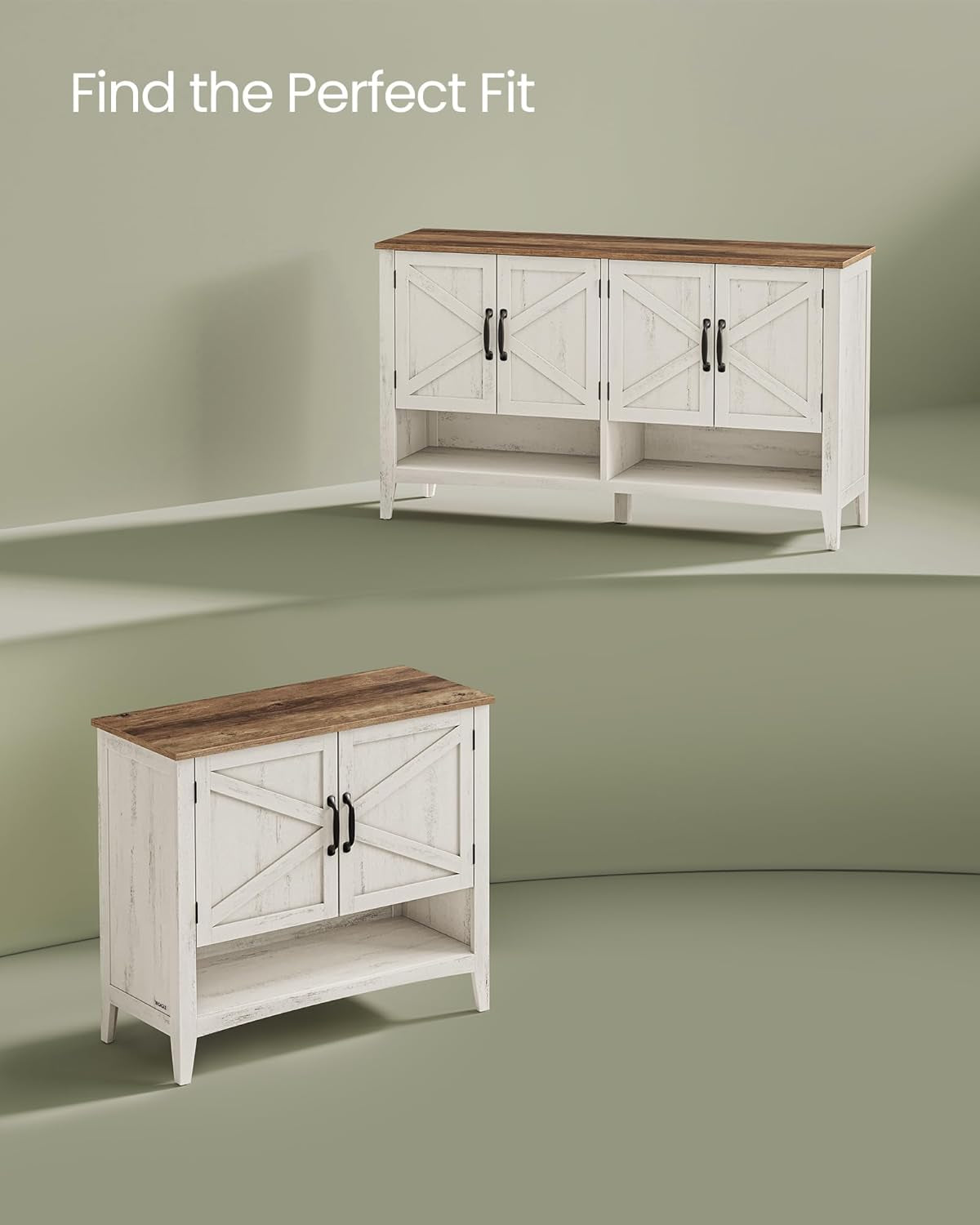 Shoe Cabinet, 3-Tier Shoe Storage Organizer, Farmhouse Freestanding Cabinet with Height-Adjustable Shelf, 13.8 X 47.2 X 27.6 Inches, Entryway, Rustic White ULBC039W01