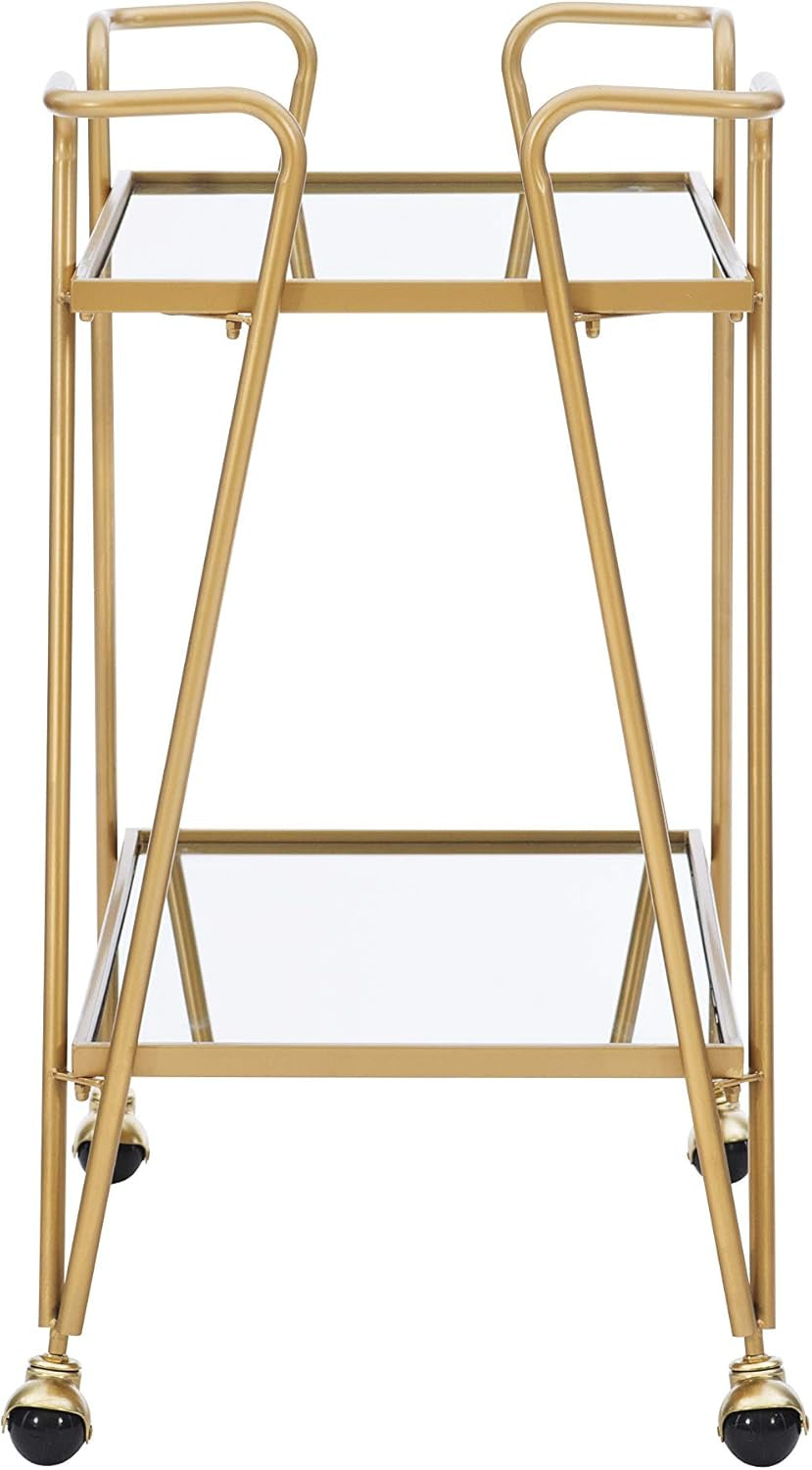 Gina Mid-Century Bar Cart, Gold
