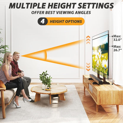 Universal Table Top TV Stand Base for 24-80 Inch LCD LED Tvs, TV Legs with Height Adjustment and Cable Management Hold up to 150Lbs, Max VESA 800X500Mm, Black