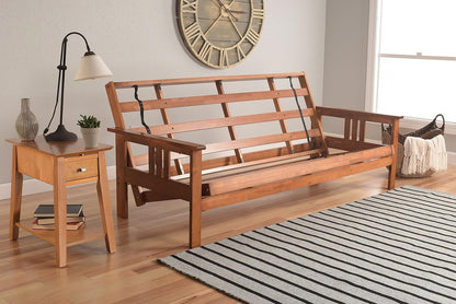 Monterey Futon Set, No Drawers, with Barbados Base and Suede Black Mattress