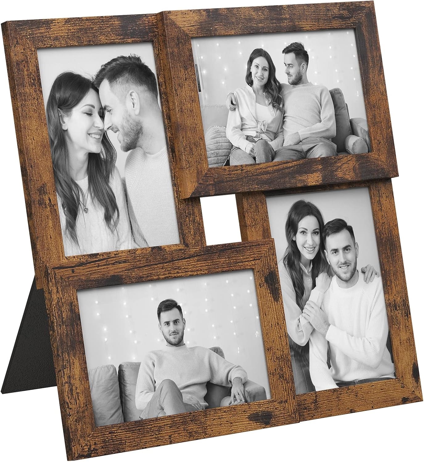 4X6 Collage Picture Frames, Family Photo Collage Frame Set of 4 for Wall Decor, Glass Front, Wall Hanging or Tabletop, Ink Black URPF25BK