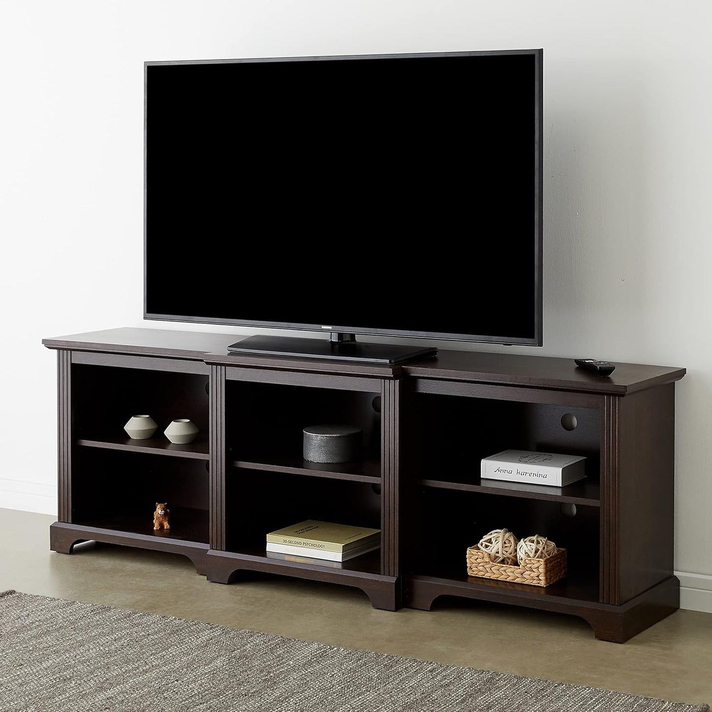 70Inch Modern TV Stand Storage Media Console Entertainment Center for Tvs up to 80,Espresso
