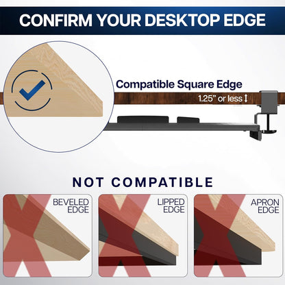 Large Keyboard Tray under Desk Pull Out with Extra Sturdy C Clamp Mount System, 27 (33 Including Clamps) X 11 Inch Slide-Out Platform Computer Drawer for Typing, Black, MOUNT-KB05E