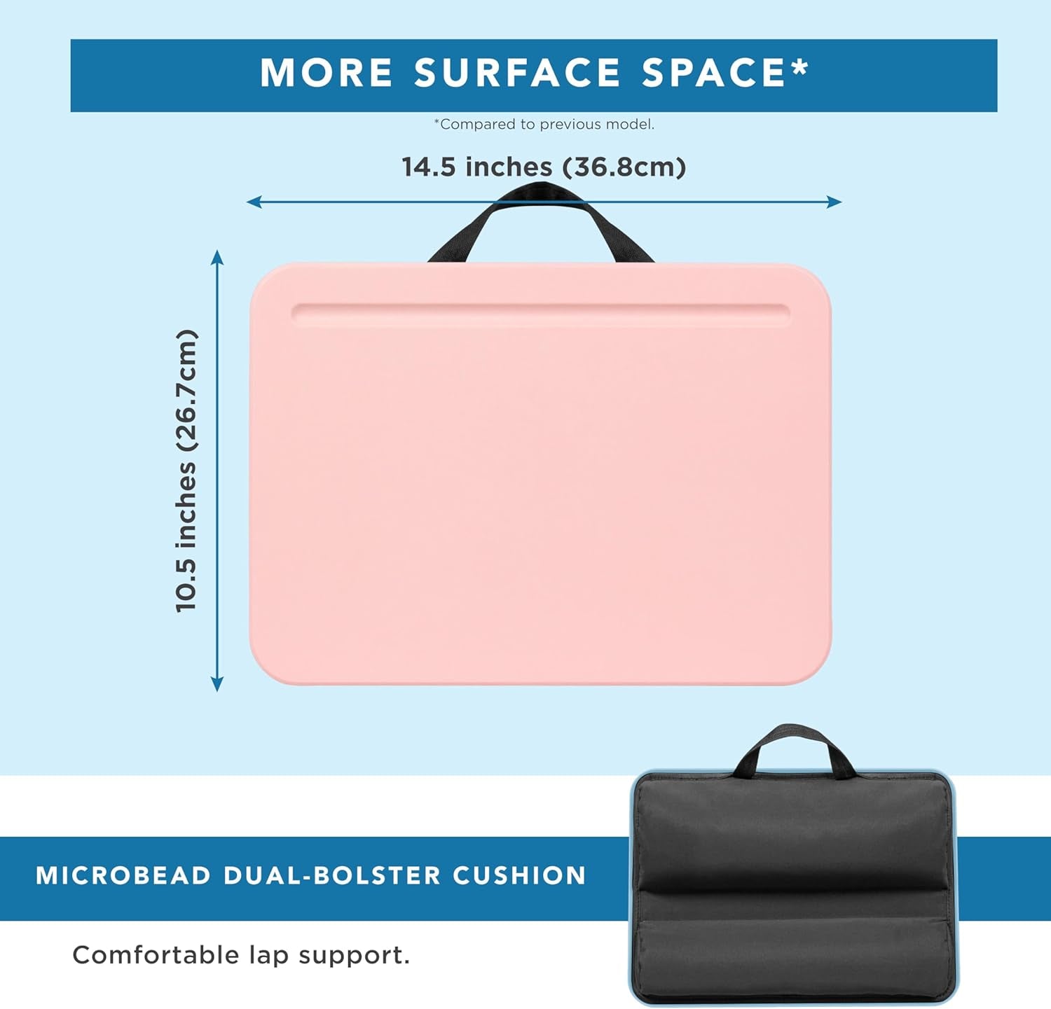Compact Lap Desk - Fits up to 15 Inch Laptops - Rose Quartz - Style No. 43104