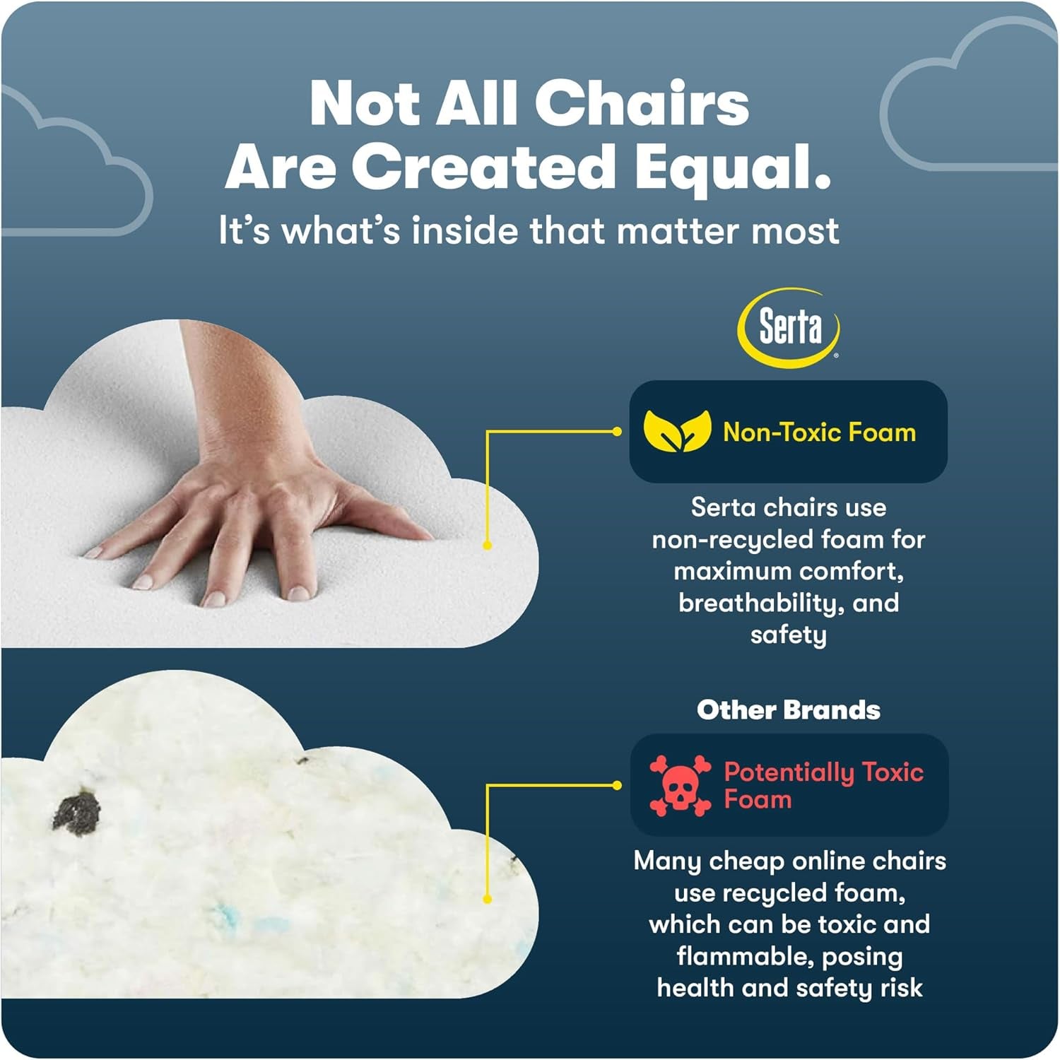 Garret Executive Office Chair, Ergonomic Mid-Back with Lumbar Support, Semi-Plush Cushion and Body Pillows, Padded Armrests, Swivel Base, Bonded Leather, Ivory White