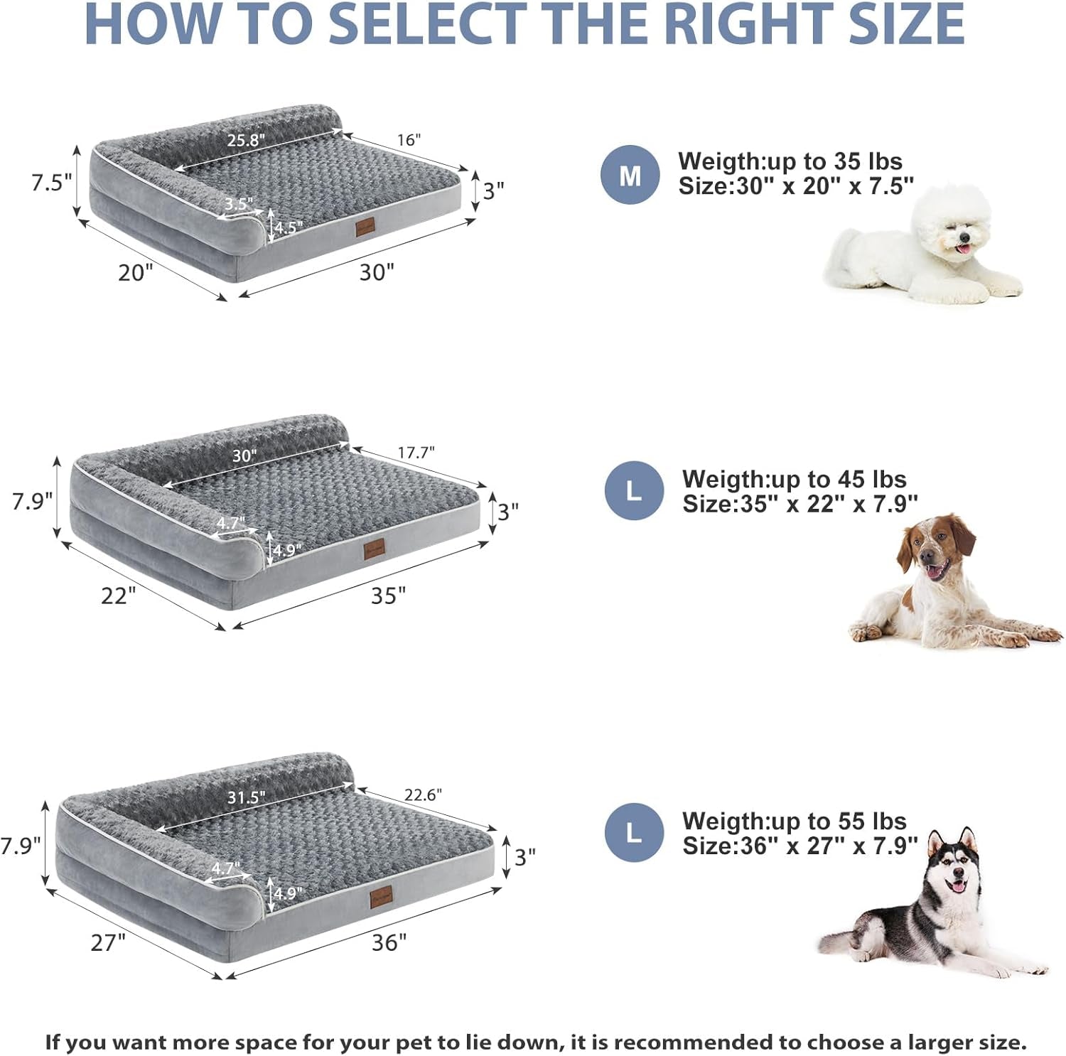 Orthopedic Dog Bed for Large Dogs-Big Waterproof Sofa Dog Bed with Removable Washable Cover, Washable Pet Bed with Waterproof Lining and Nonskid Bottom,Pet Bed for Large Dogs