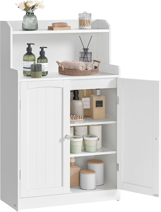 Bathroom Storage Cabinet, Bathroom Floor Cabinet with 2 Doors, 2 Adjustable Shelves, 11.8 X 23.6 X 39.4 Inches, Freestanding, for Dining Room, Kitchen, Living Room, Cloud White UBBC770W01