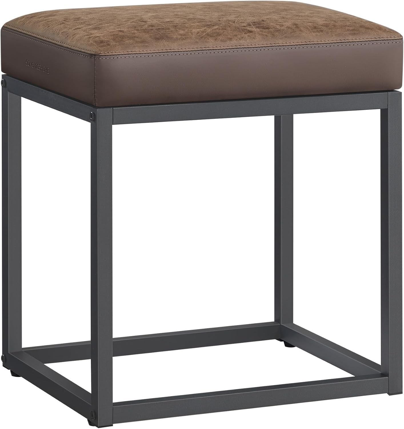 LUIZ Collection - Ottoman Footstool, Rectangle Ottoman, Vanity Chair Stool, Footrest, Reversible Top, Side Table, Max. Load 660 Lb, Bedroom Living Room Entryway, Walnut Brown ULOM079K01