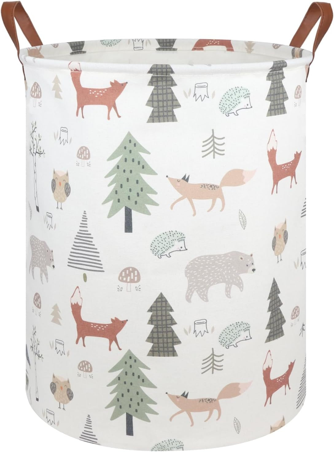 FXOLCSHE Animal Baby Laundry Basket,Woodland Animals Baby Laundry Hamper,Toy Basket for Boys,Nursery Hamper Gift Baskets for Bedroom,Toy Bin,Gift Basket.Baby Room Decor(Animal)