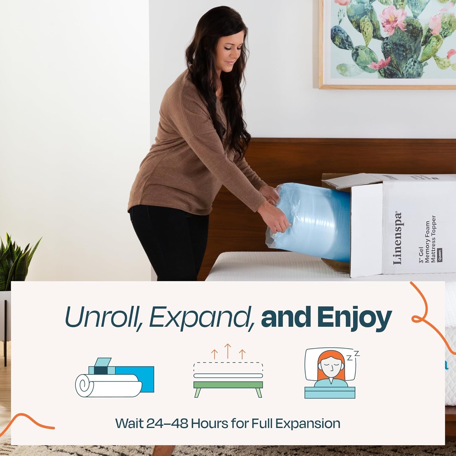 Memory Foam Mattress Topper - 3 Inch Gel Infused Memory Foam - Plush Feel - Cooling and Pressure Relieving - Certipur Certified - Dorm Room Essentials - Queen Size