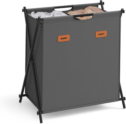 Laundry Hamper, Laundry Basket, 40.9 Gal. Laundry Sorter 4 Sections, Collapsible X-Frame, Clothes Organizer with Customizable Labels, Laundry Room, Bedroom, Bathroom, Ink Black ULCB140B01
