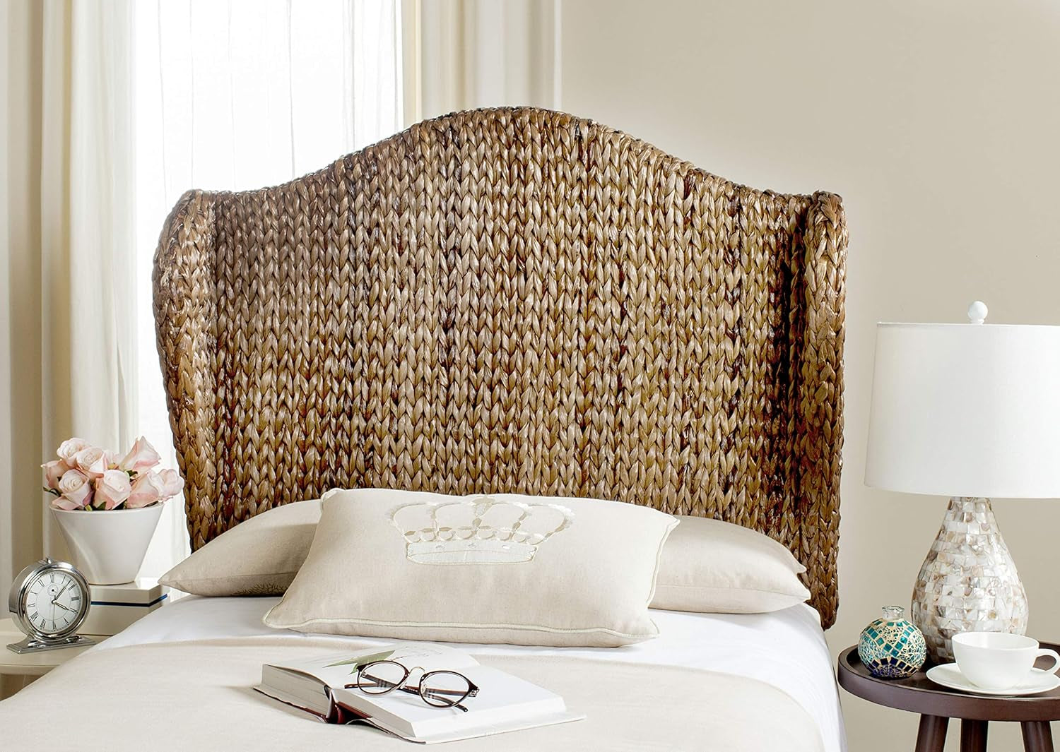 Home Collection Nadine Brown Winged Headboard (Queen)