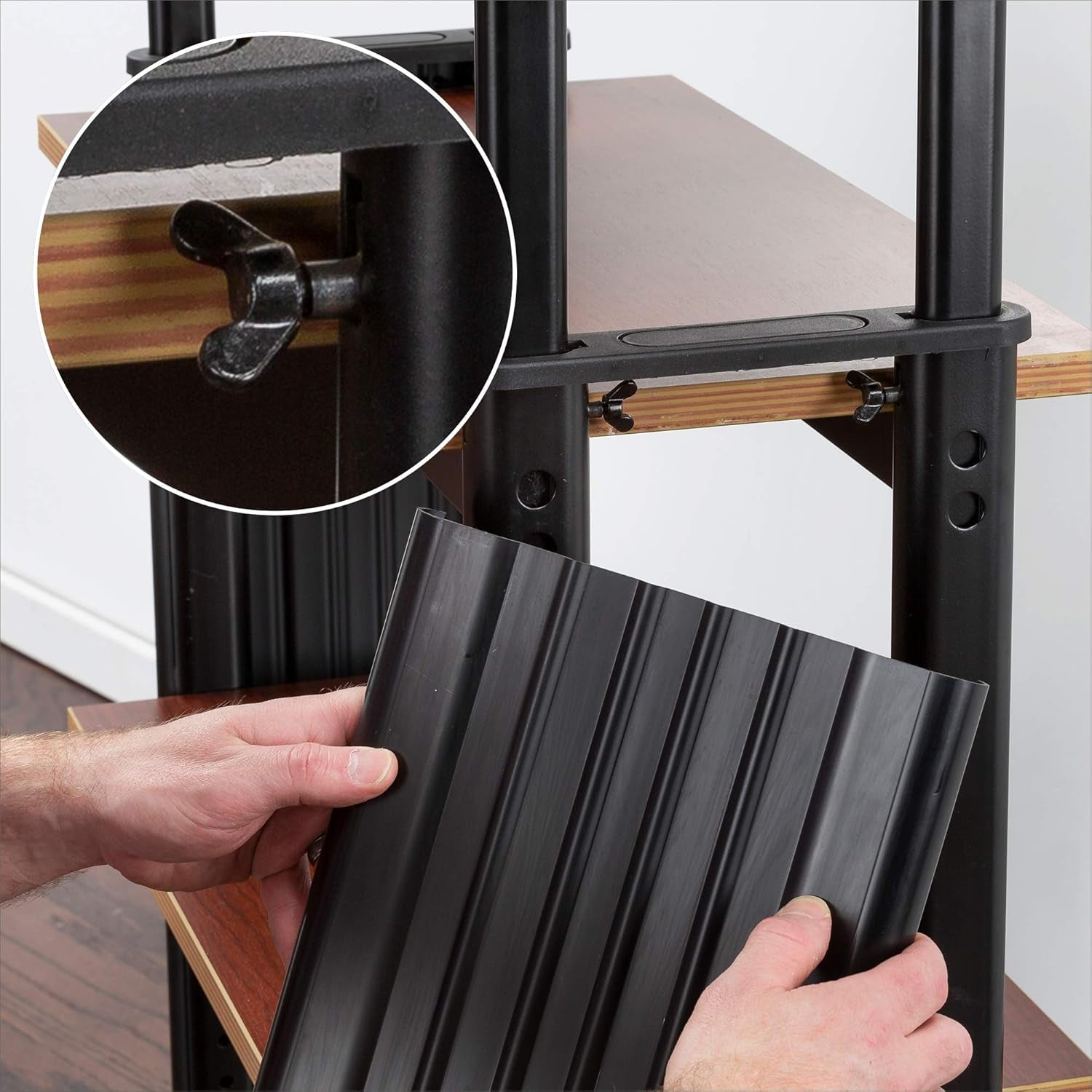 1929CY MUV Mobile Stand-Up Height-Adjustable Desk,Keyboard Storage, Steel Frame Construction, Durable Melamine Laminate Work Surface, 4 Wheels, Narrow Design