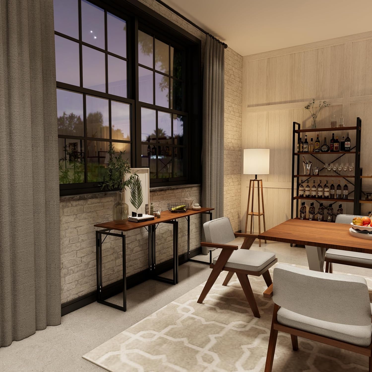 Folding Desk - 31.5" Wood Top Foldable Desk for Small Spaces | No Assembly Required Compact Table for Home Office, Writing, and Study