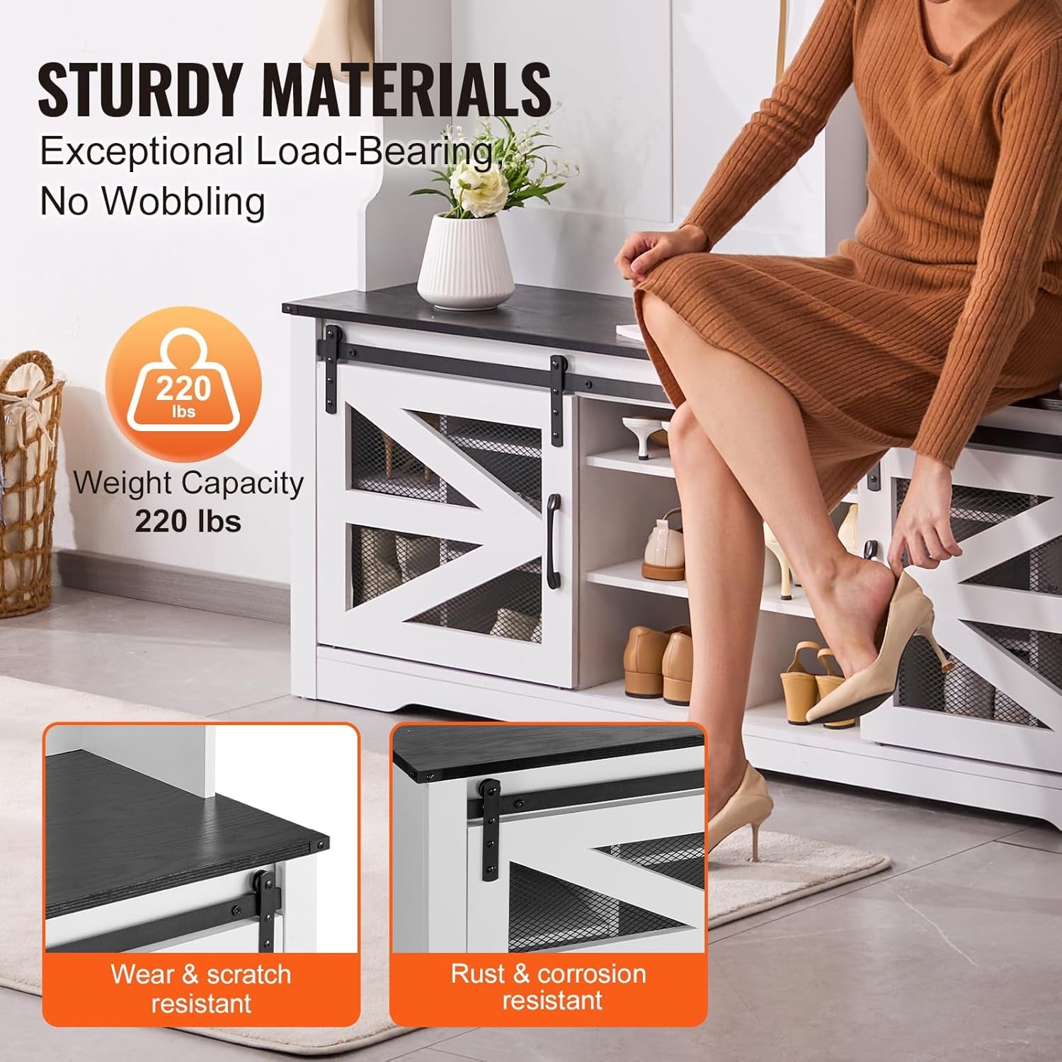 Hall Tree Entryway Bench, LED Coat Rack with Shoe Storage, 59" Wide Mudroom Bench with Storage and Seating, Adjustable Shelves and 12 Hanging Hooks, for Mudroom, Entryway, Hallway