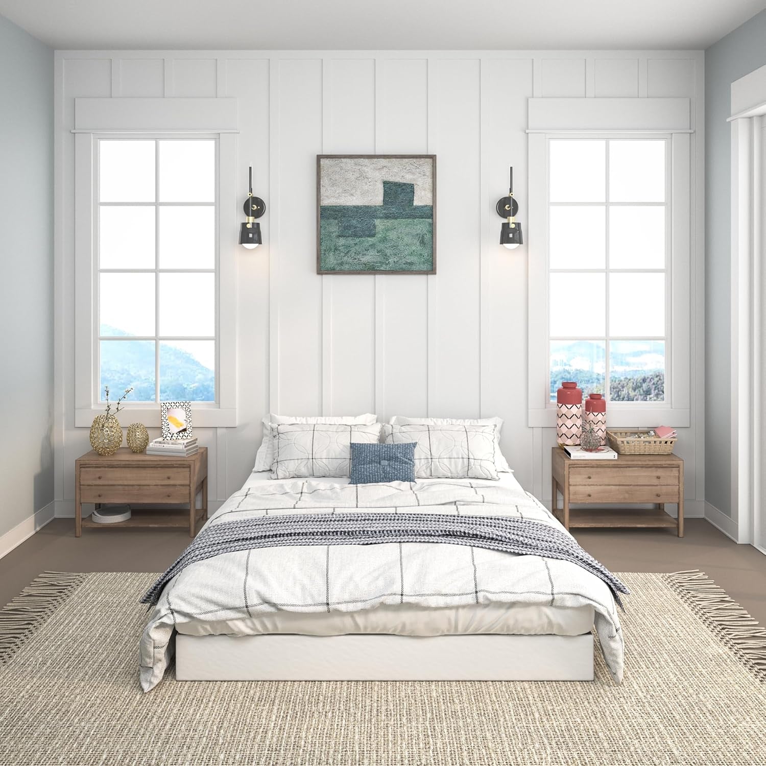 7 Inch Box Spring Full Size Bed, Heavy Duty Metal Mattress Foundation, 3000 Lbs Capacity, High Profile, Noise-Free, Easy Assembly with Fabric Cover