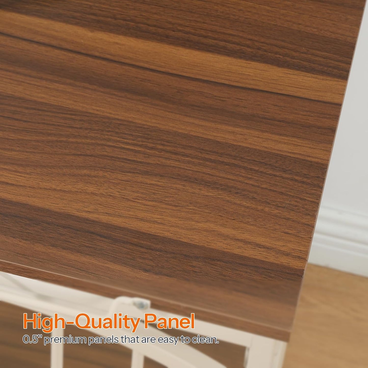 Foldable Dog Crate Furniture, 31.5" Indoor Dog Kennel No Assembly, Wooden Dog Cage Decorative Side End Table, for Medium Small Dogs, White and Walnut WH86GW03