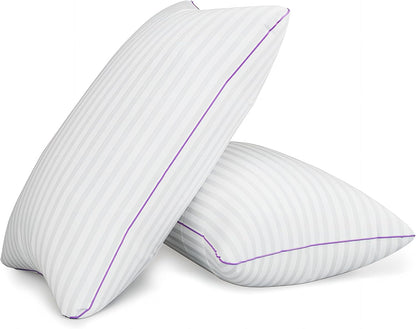 Pillows King Size Set of 2,Breathable Hotel Collection Bed Pillows for Sleeping Medium Soft down Alternative Microfiber Filled,20 X 36 Inches