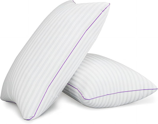 Pillows King Size Set of 2,Breathable Hotel Collection Bed Pillows for Sleeping Medium Soft down Alternative Microfiber Filled,20 X 36 Inches