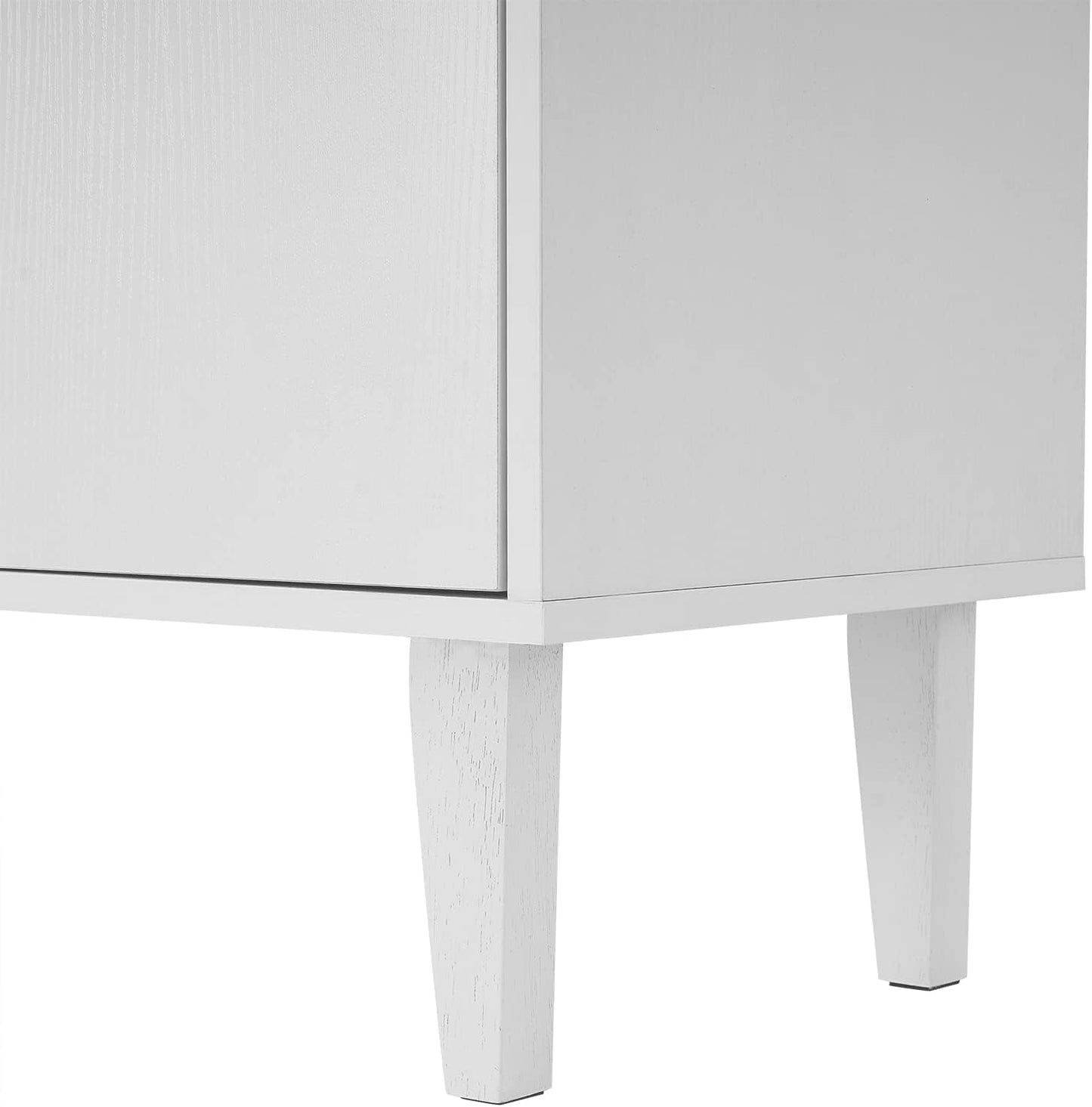 Sideboard Buffet Cabinet Kitchen Storage Cabinet Living Room 4 Doors Console Table (White)