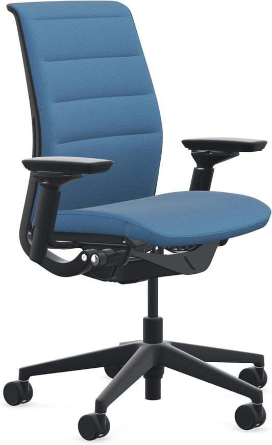 Think Office Chair with Uphostered Hard Casters - Cobalt Fabric