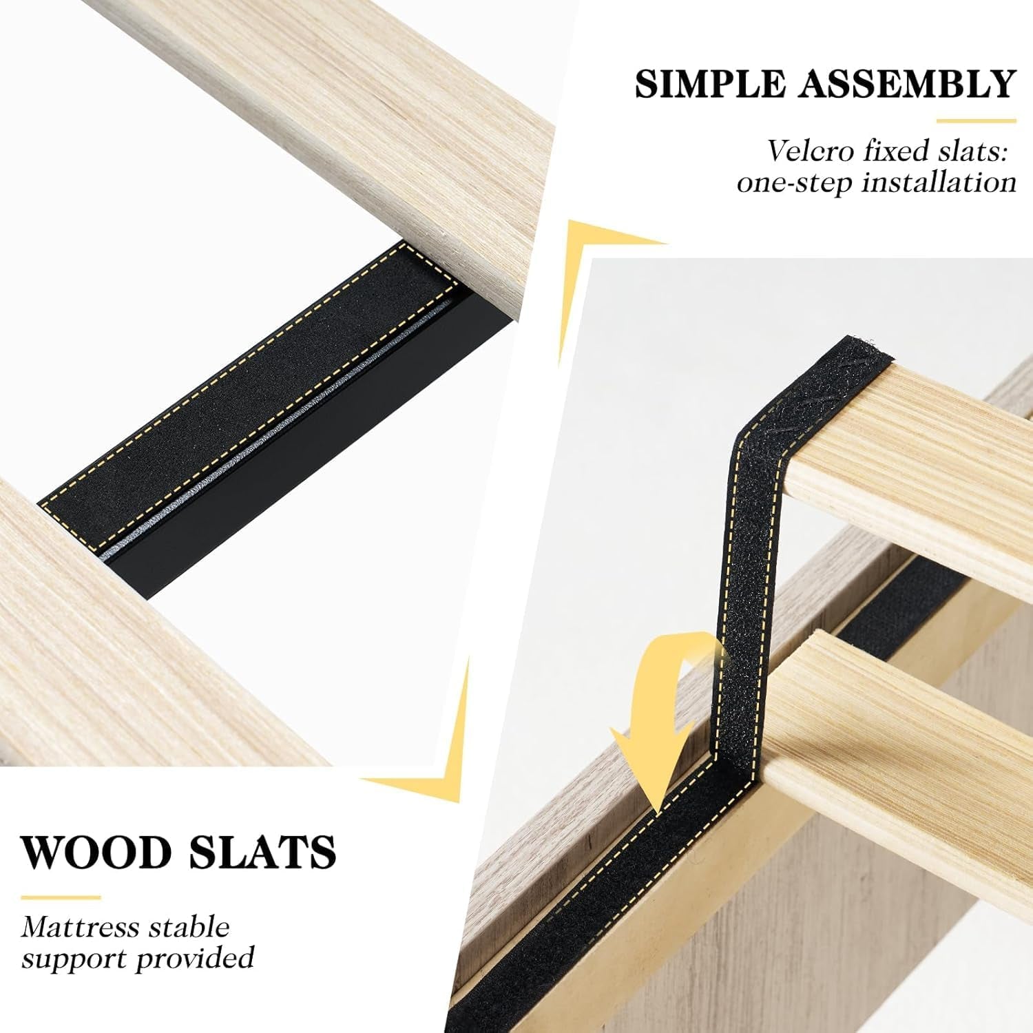 51.2" H Wood Bed Frame with Headboard, King Platform Bed Frame with Wooden Slat Support, No Box Spring Needed/Easy Assembly, Rustic Pine, Distressed White