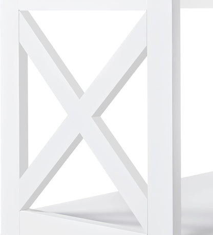 Console Table with 3 Storage Shelves, Entryway Table Sofa Side Table Narrow Long Bookshelf for Hallway Living Room, Accent Furniture, White | Bookshelf, for Hallway, for Living Room, Accent Furniture