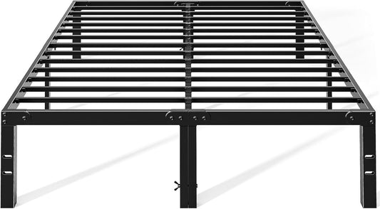 Metal King Bed Frame - 14In High with Storage Space, No Box Spring Needed with Sturdy Steel Slat Support, 2200LBS Heavy Duty for Easy Assembly, Black for Bedroom