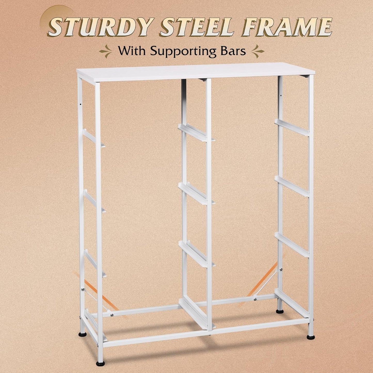 Fabric Dresser for Bedroom, Tall Dresser with 8 Drawers, Storage Tower with Fabric Bins, Double Dressers, Chest of Drawers for Closet, Playroom, Dormitory, White