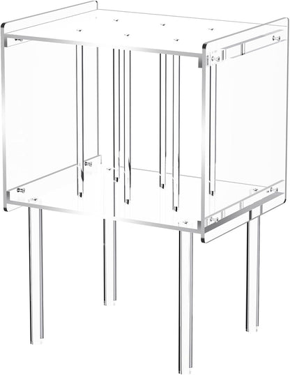 Acrylic Record Player Stand, with Vinyl Storage, Clear Acrylic Side Table (Clear)
