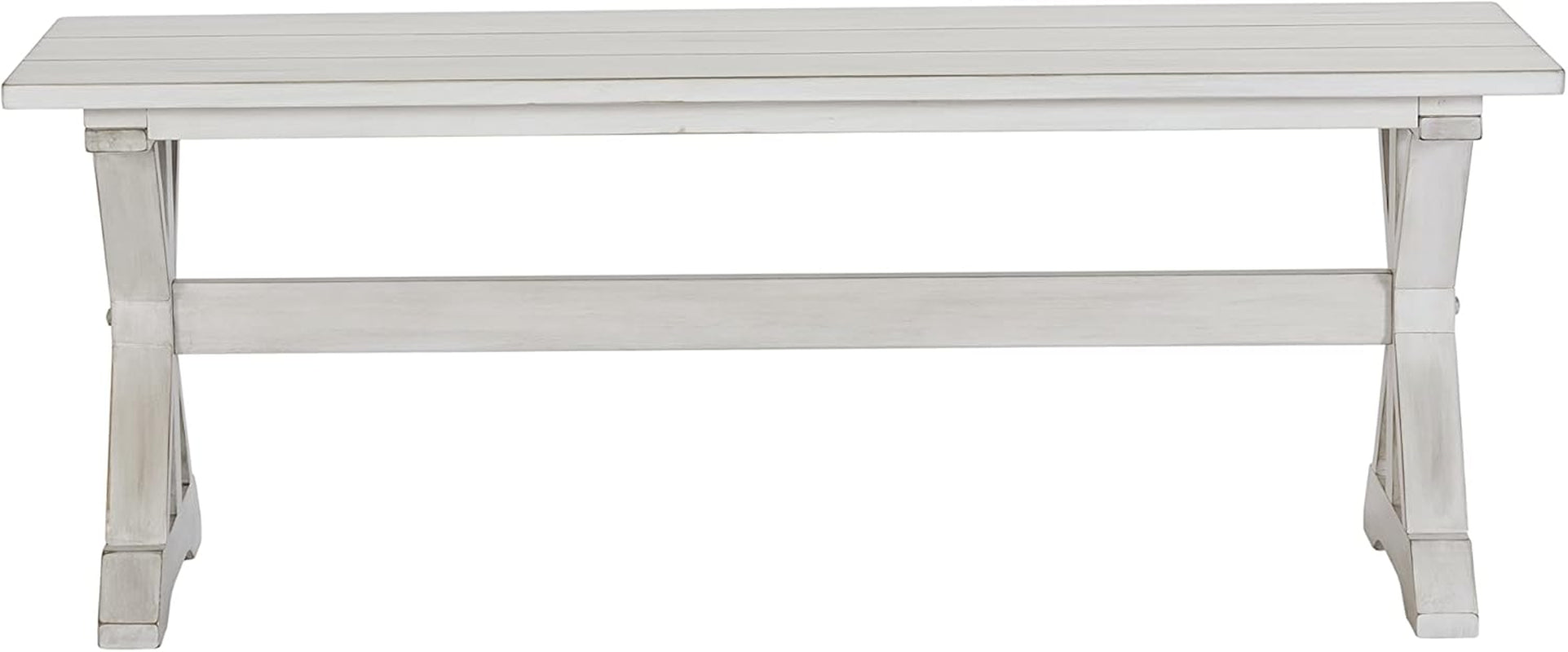 Jamestown Backless Dining Room Bench, Antique White