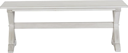 Jamestown Backless Dining Room Bench, Antique White