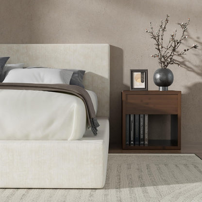 Airframe King Size Bed Frame with Headboard, Cloud Upholstered Platform Bed Frame, 5 Inch Foam Cushioned, No Box Spring, Easy Assembly(Beige Chenille)