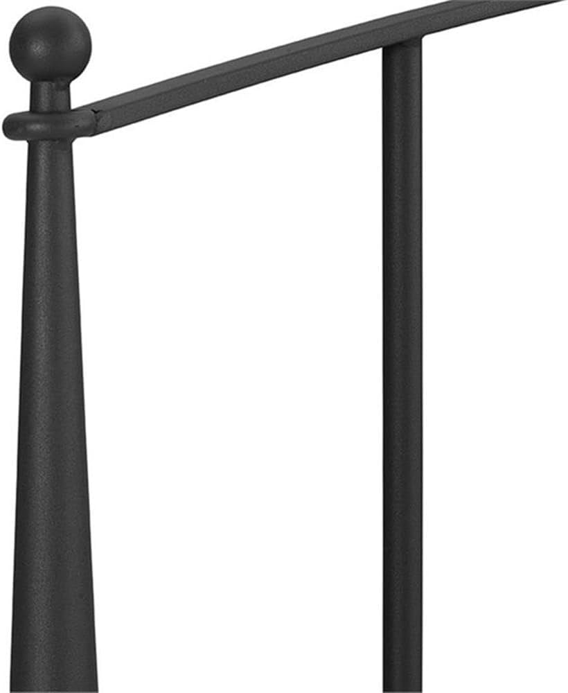 Modern Metal King Spindle Headboard, Powder-Coated Black Finish, Steel Frame with Arched Design and Tapered Posts, 55.25" H X 76.75" W, Fits Standard Adjustable Bed Frames, Bedroom