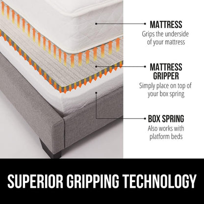 Non Slip Mattress Gripper, Prevents Mattresses from Sliding and Holds Bed in Place, Pad Grips Beds, Sofa, Couch, Chair Cushions and Helps Keep Topper from Slipping, Easy Trim Pads, Queen