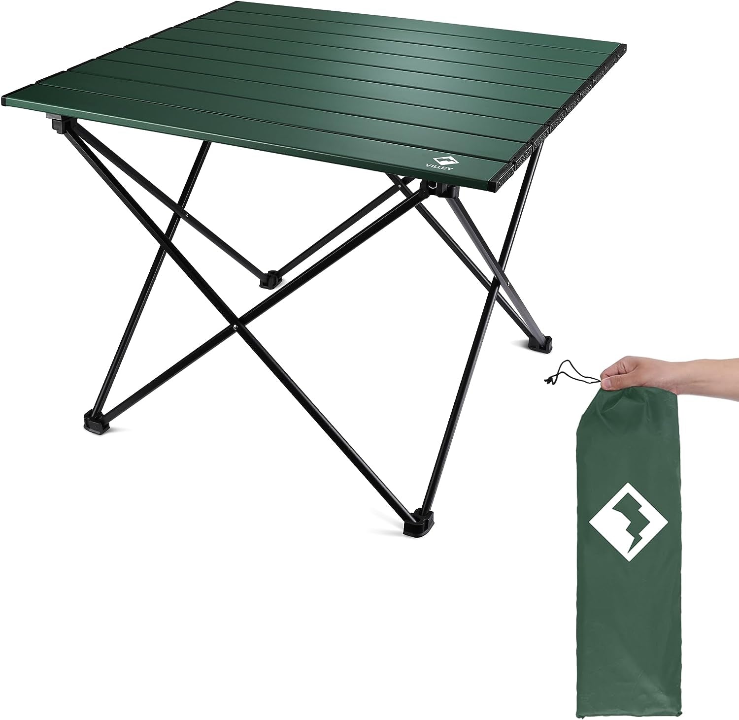 Portable Camping Side Table, Ultralight Aluminum Folding Beach Table with Carry Bag for Outdoor Cooking, Picnic, Camp, Boat, Travel