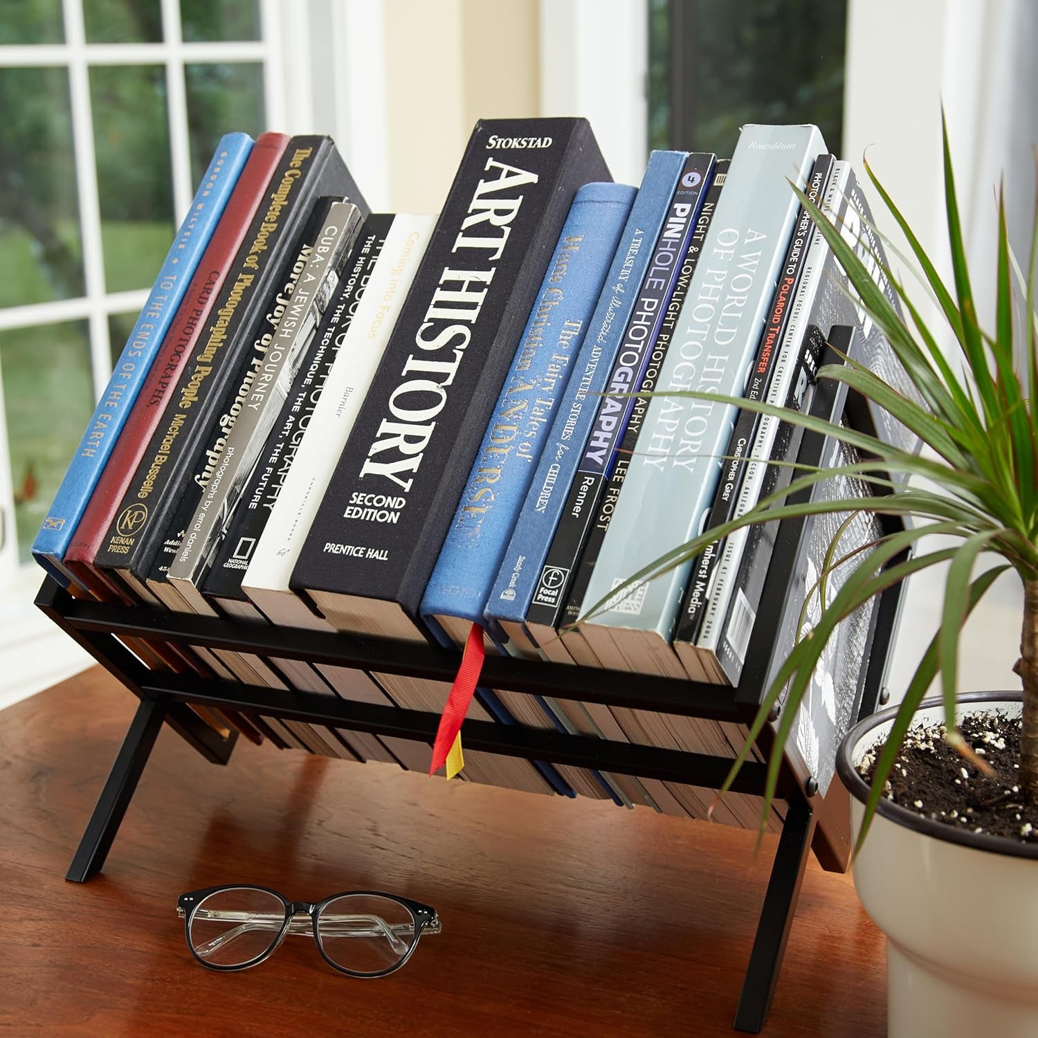 Record Storage Racks - Easy Assembly Vinyl Record Holder Stand 100 Lps | Sleek Matte Black LP Holder Stand | Multiuse Vinyl Storage Rack | Storage Rack for Books Magazines Files