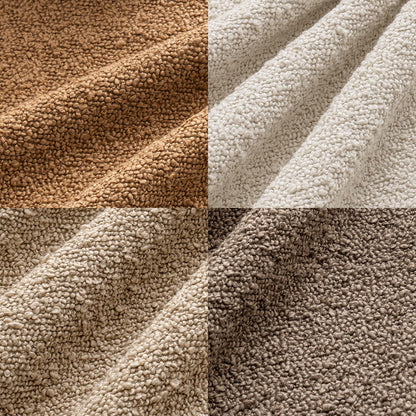 Pack of 4 Decorative Textured Boucle Throw Pillow Covers 18X18 Inch Neutral Brown Accent Solid Pillow Cases Couch Cushion Covers for Fall Modern Farmhouse Boho Chair Sofa Bed Room Home Decor