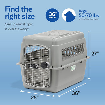 Sky Kennel - for Air and Travel, Airline Compliant Dog Crate for Pets 50-70 Lbs, Heavy Duty Dog Kennel, Made in the USA- 36 Inches