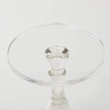 Acrylic End Table,Acrylic Side Table,Modern Nightstand with Clear Small round Top and Solid Post for Living Room,Bedroom and Lobby 13.5X13.5X19.5 High Inches