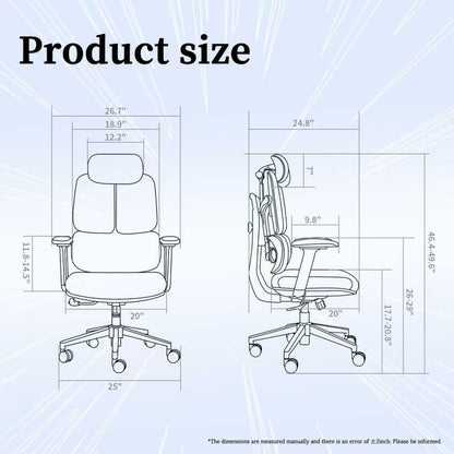 Ergonomic Office Chair 500 LBS Home Mesh Office Chair Comfortable Gaming Desk Chairs Adjustable 90-125° Tilt Rolling Computer Chairs with Wheel 3D Armrest