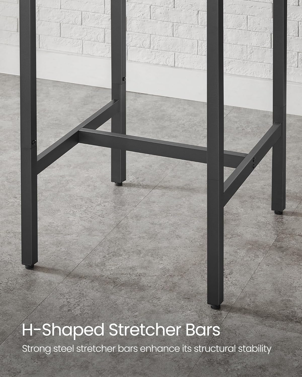 Bar Table, Small Kitchen Dining Table, High Top Pub Table, Height Cocktail Table for Living Room Party, Sturdy Metal Frame, 23.6 X 23.6 X 41.7 Inches for Narrow Spaces, Rustic Brown and Black