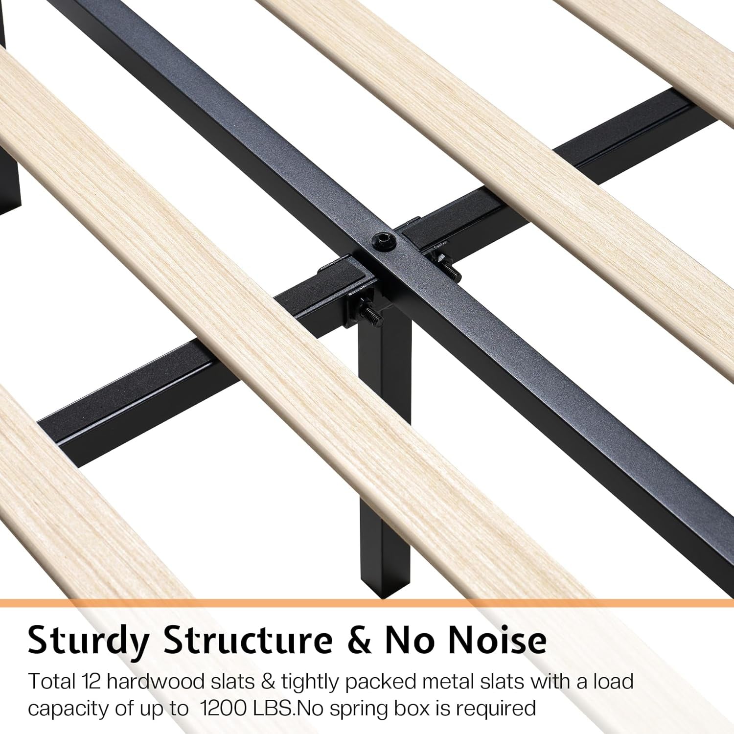 King Size Farmhouse Bed Frame with 51" Headboard, LED Lights, Rustic Wood Look, No Box Spring Needed, Ash White