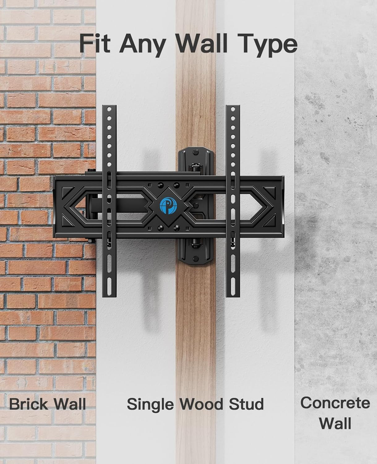 Full Motion TV Wall Mount for 26-65 Inch Flat Curved Tvs, Heavy Duty Single Articulating Arms, Corner TV Mount up to VESA 400X400Mm and 77Lbs, Support Swivel, Tilt, Level Adjustment