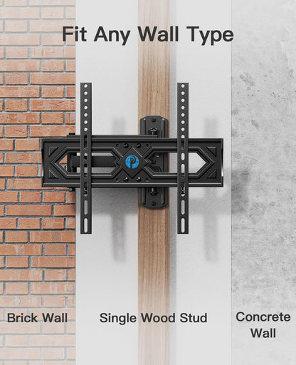 Full Motion TV Wall Mount for 26-65 Inch Flat Curved Tvs, Heavy Duty Single Articulating Arms, Corner TV Mount up to VESA 400X400Mm and 77Lbs, Support Swivel, Tilt, Level Adjustment
