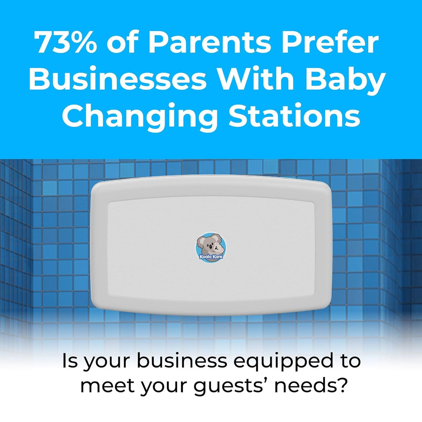 Surface-Mounted Horizontal Baby Changing Station, Model KB300-05 (White Granite)