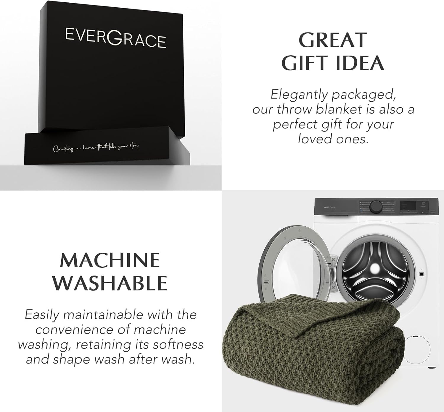 Chunky Chenille Knit Throw Blanket for Couch, Soft Luxurious Moss Stitch Blankets for Bed, Cozy Decorative Farmhouse Knitted Throws for Sofa, Olive Green, 50" X 60"