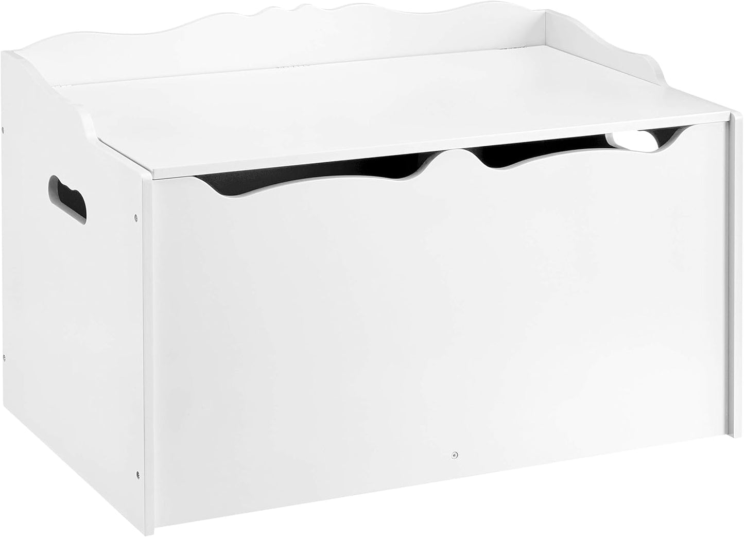 Kids Toy Box, Wooden Organizer Storage Chest,White, 30" X 18" X 19"